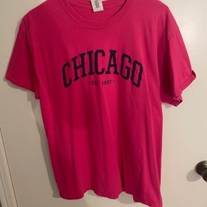 Pink and Navy Chicago t-shirt
